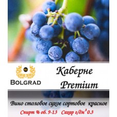 Вино сортовое сухое "Каберне Premium" красное
